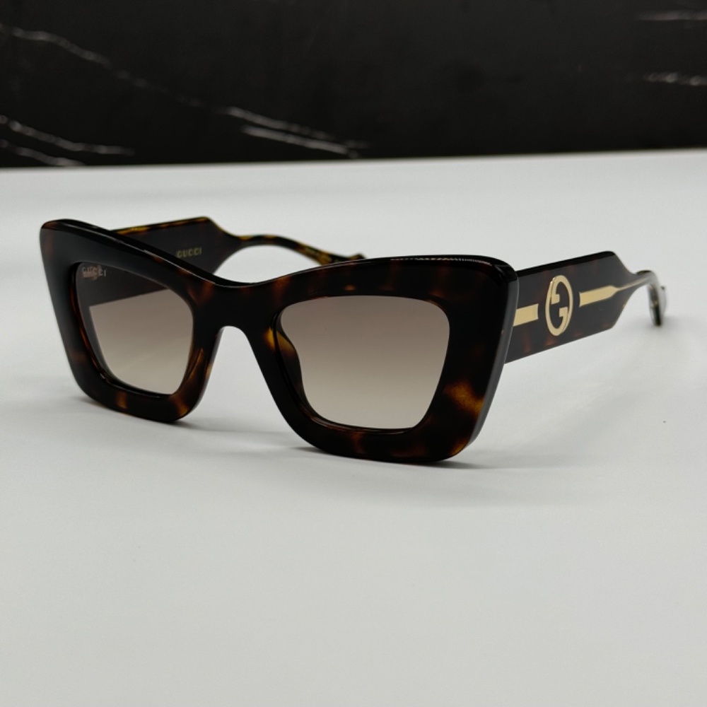 NEW GG1552S 002 BUTTERFLY HAVANA BROWN WOMEN SUNGLASSES GUCCI - Picture 4 of 12
